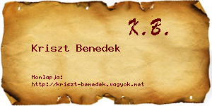 Kriszt Benedek névjegykártya
