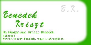 benedek kriszt business card